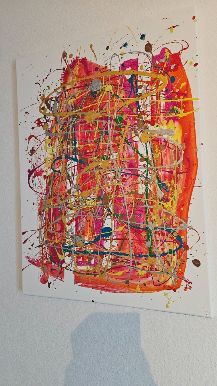 Dipinti: Tableau abstrait unique, couleurs vives et dynamiques! – Nuovo (secondo la descrizione) da Le Locle venduto da fab_c9hh 1