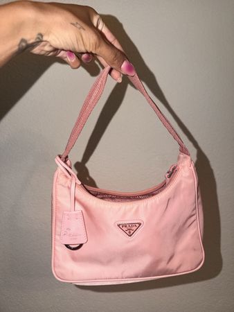 Prada Handtasche Nylon rosa guter gebrauchter Zustand