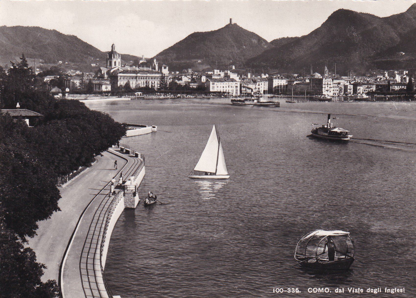 Ansichtskarten: Como dal viale degli Inglesi  1947 – Gebraucht aus Cormoret von Pascalll2001