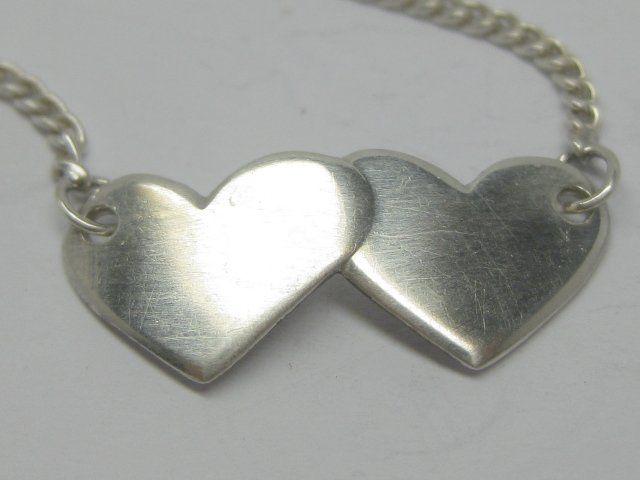 Ketten: Panzerkette Kette Collier Doppel-Herz Silber 835 + MP – Gebraucht aus Ermatingen von Decovin