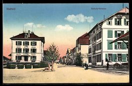 AK Huttwil, Bahnhofstraße mit Wohnhäusern