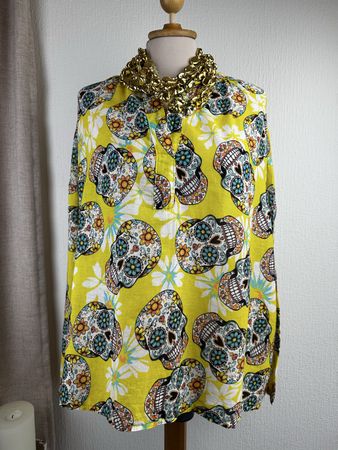 Chemise femme Banditas jaune tête de mort taille unique