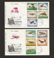 2x SAN MARINO FDC Pionier Luftfahrt 10x Flugzeug 1904 - 1910