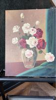 Romantisches Rosenstillleben - Ölgemälde auf Leinwand