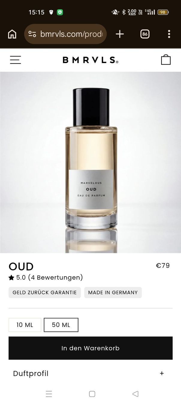 Profumi & Eau de Toilette: Oud Eau de Parfum von BMRVLS – Usato da Sempach venduto da Man14Bi 4