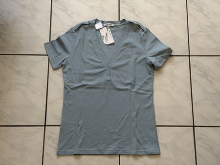 Polo Lacoste donna azzurra nuova con cartellino – Taglia 38