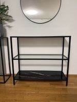 Regal schwarz Marmor Optik Glas 