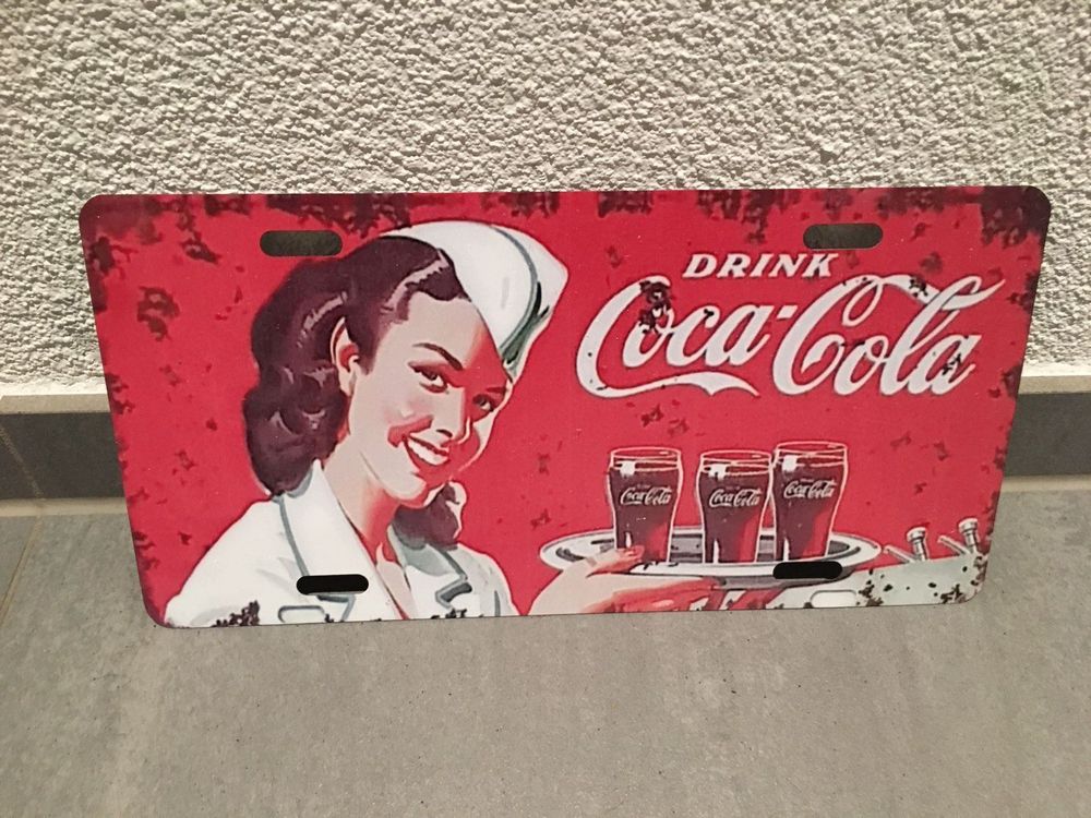 Coca-Cola Dekoration Vintage Blech Tafel