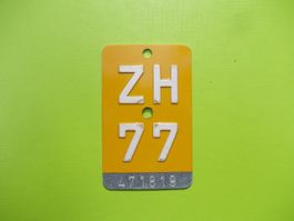 Velonummer / Mofanummer / Töfflinummer ZH 77