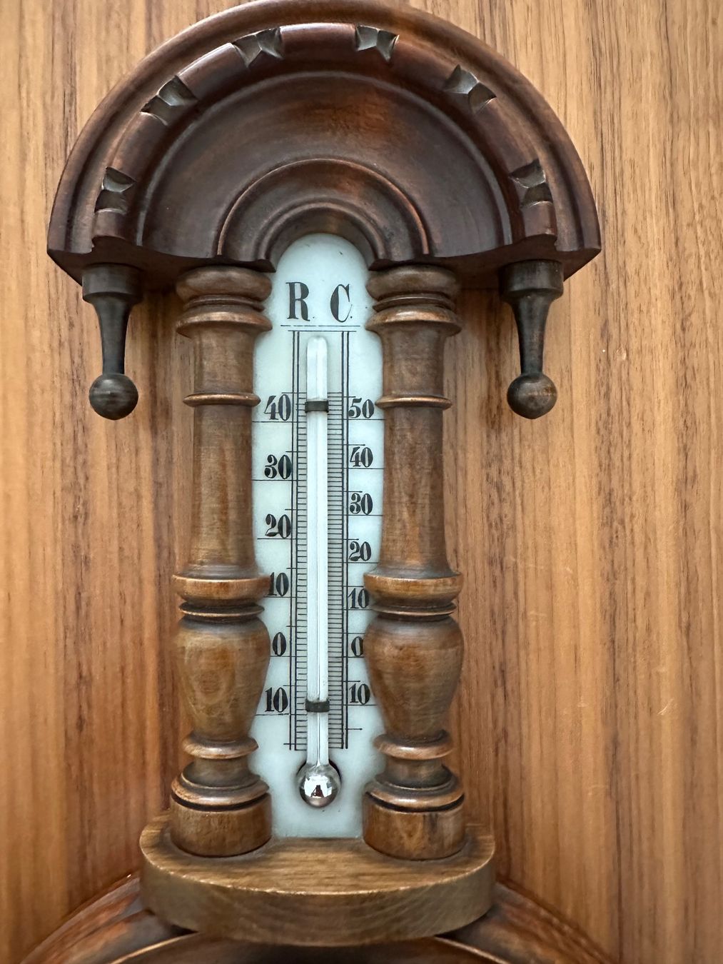 Sonstige antike Technik & Geräte: Antikes Barometer- und Thermometer-Set aus Holz – Gebraucht aus Basel von Pulcinella34 2