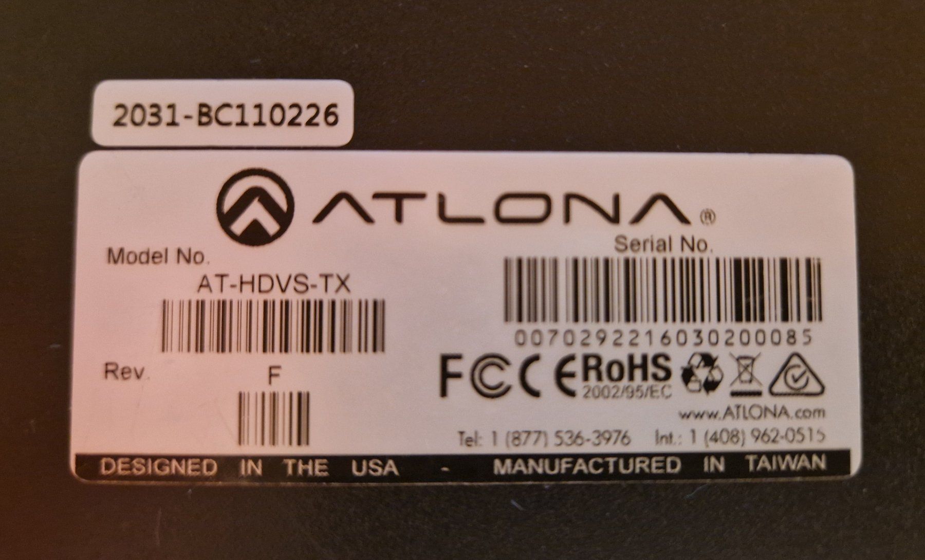 Componenti elettronici: Atlona AT-HDVS-TX -- TOP --- Switch Box – Usato da Bennau venduto da Sven-369 1