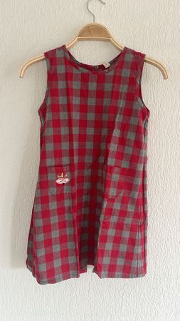 Kinder Kleid, WIL,  kariert rot grau ärmellos neuwertig