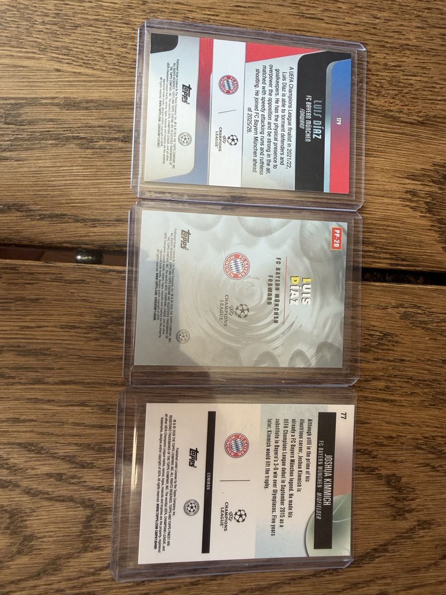 Topps Carte collezionabili: Bayern Munich Numbered Diaz Kimmich /50 /99 /200 – Usato da Praz (Vully) venduto da ShoreCards 1