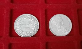 Pièces de monnaie CHF 2.—1960-1963-1964-1965