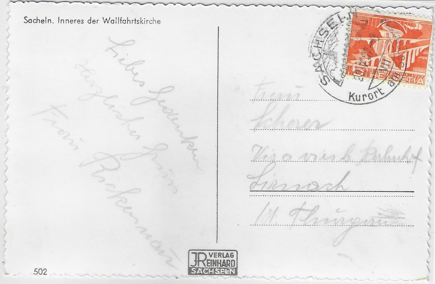 Cartes postales: Sachseln - Inneres der Wallfahrtskirche – Antique à Ettingen par Kartenplanet 1