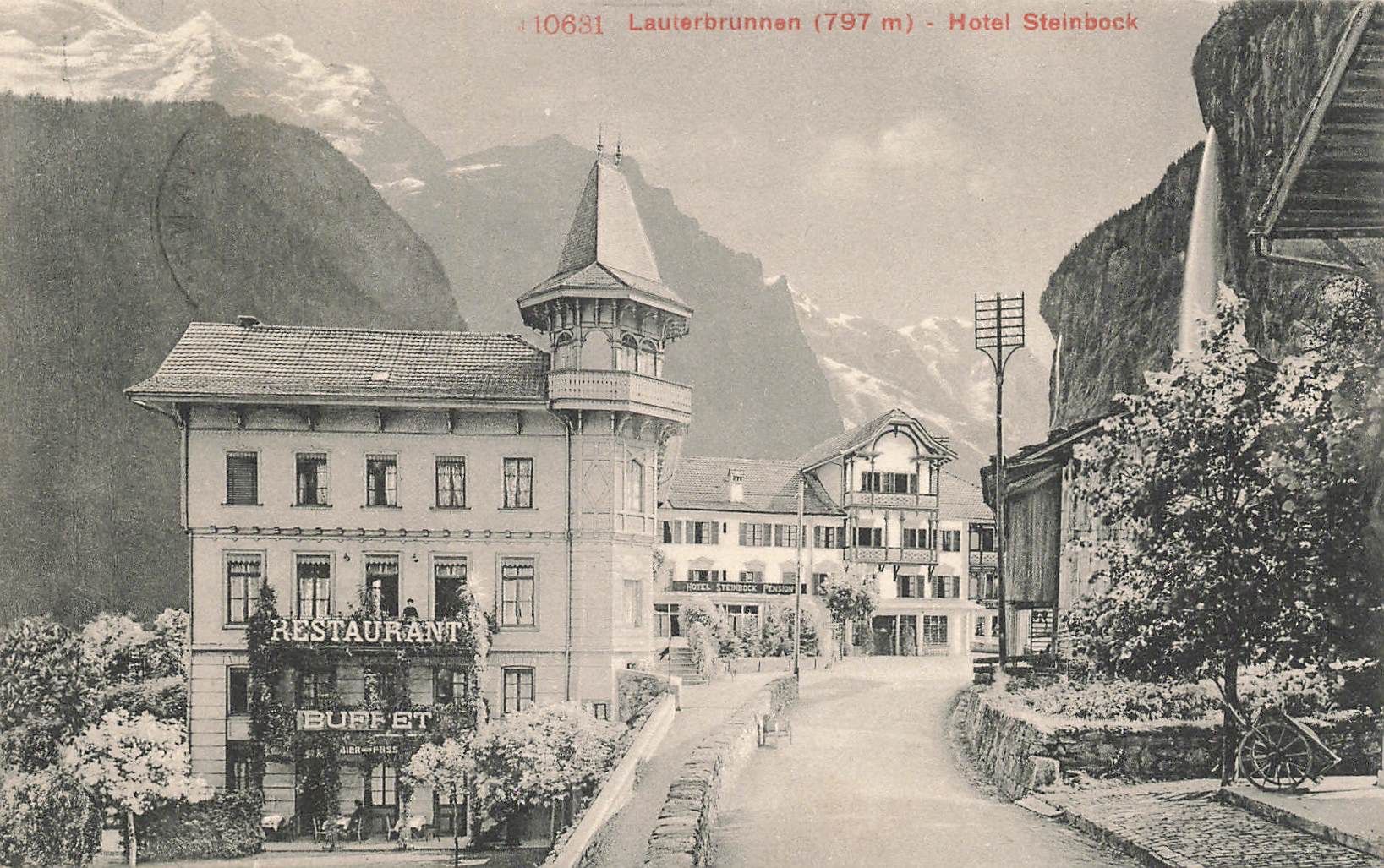 Cartoline postali: Lauterbrunnen hotel steinbock – Usato da Biasca venduto da Blenio71