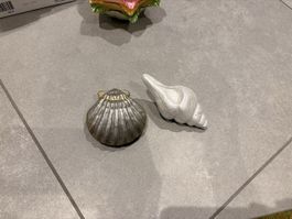 Sommer Deko: 2er Set Muscheln, Silber & Weiss, Top!
