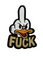 Fuck Middle Finger Duck Premium Stickpatch – 3D‑Aufnäher – n