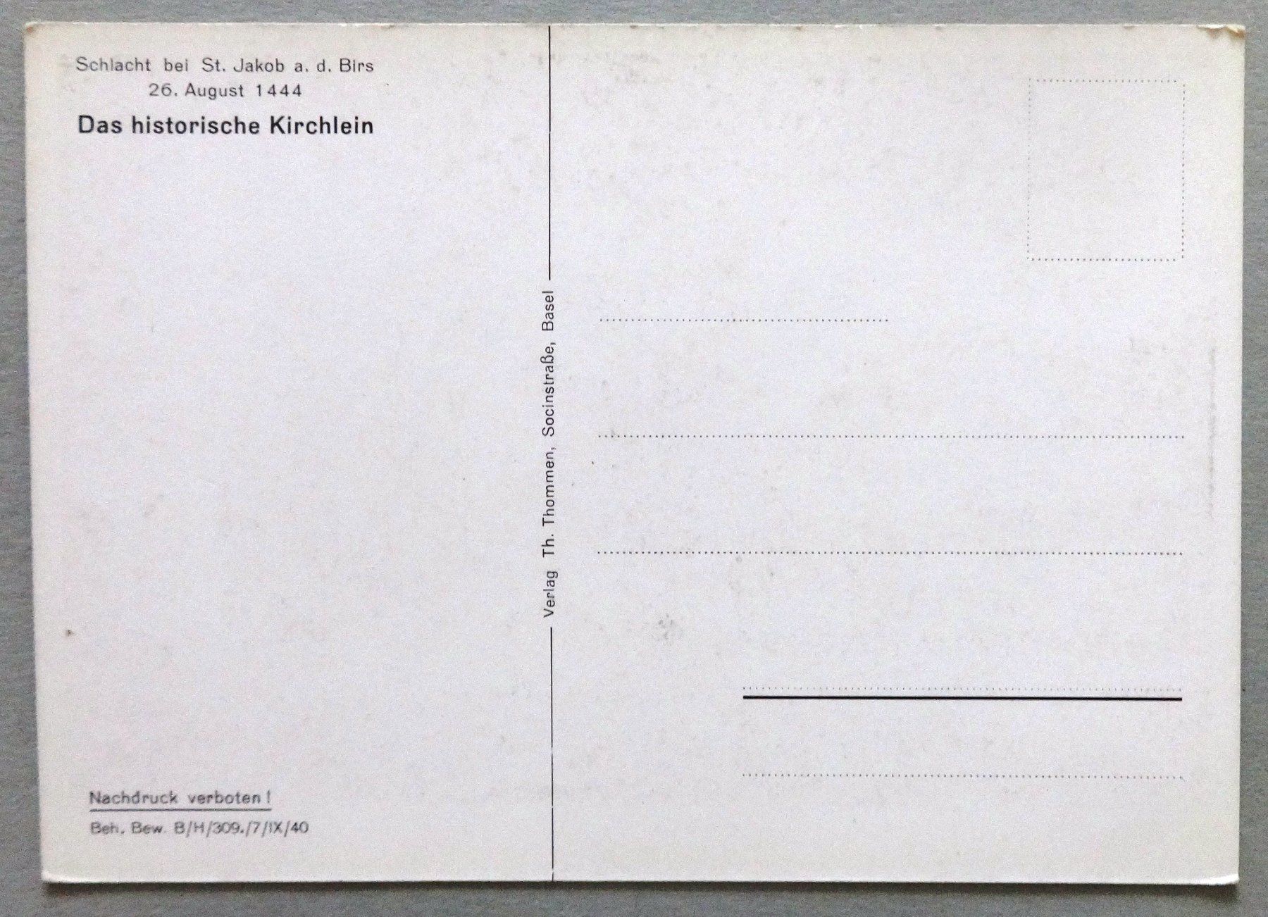 Cartes postales: Schlacht bei St. Jakob a. d. Birs – D'occasion à Fétigny par Billy2miny 1