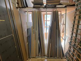 Plattenregal  228.5 x 44 x 250 cm / 5 Segmente breit