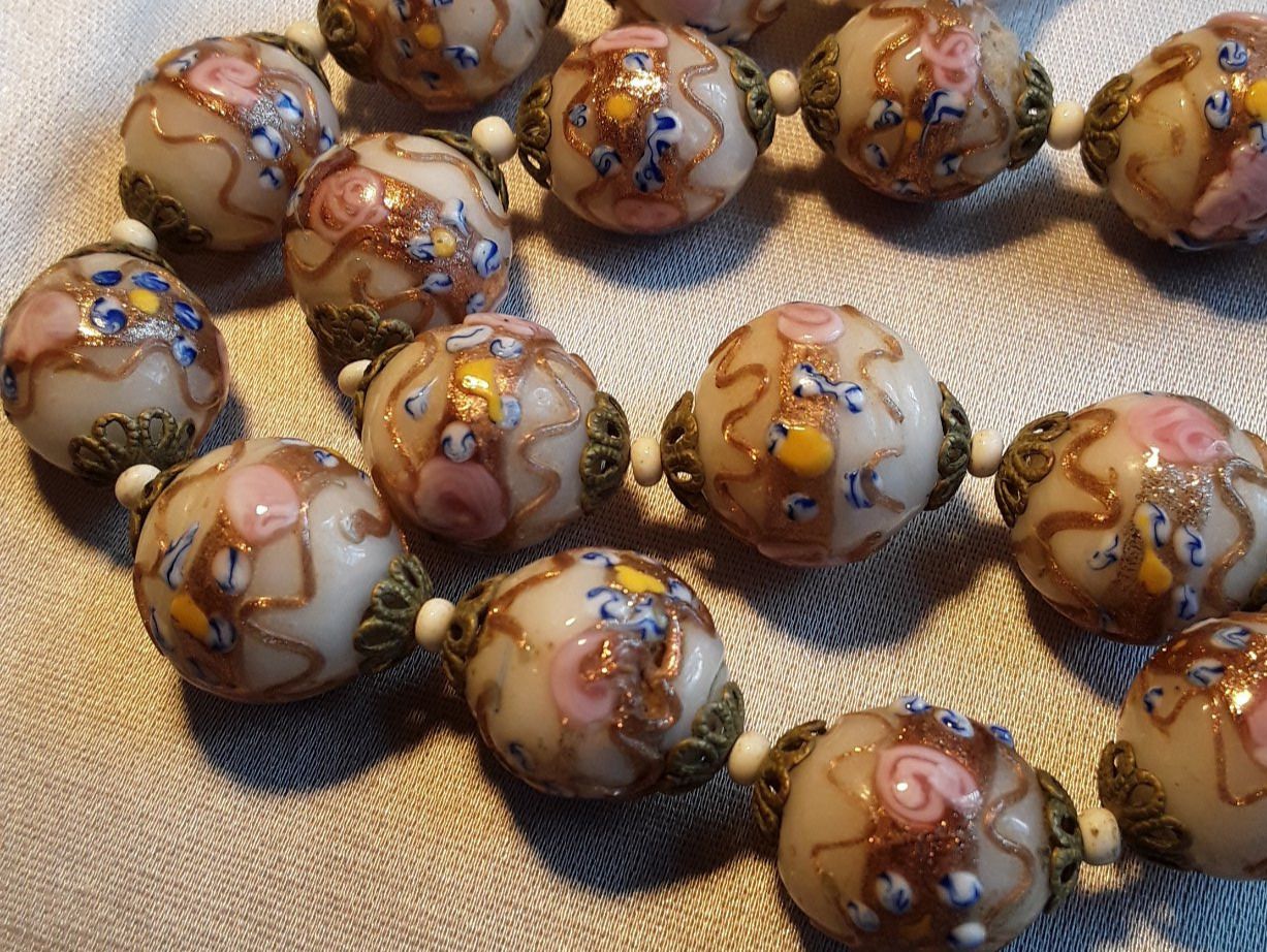 Murano Ketten: Antike Murano Handbemalte Glas Halskette Collier ca 1920 – Gebraucht aus Zürich von gutsan 1