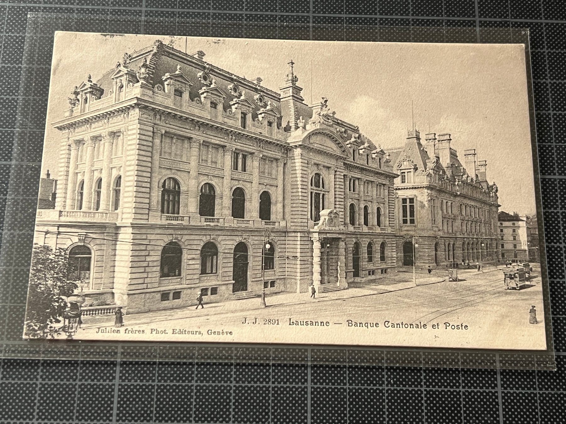 Cartoline postali: Banque Cantonale et Poste, Lausanne - 1908 – Usato da Stäfa venduto da Hannahsita14