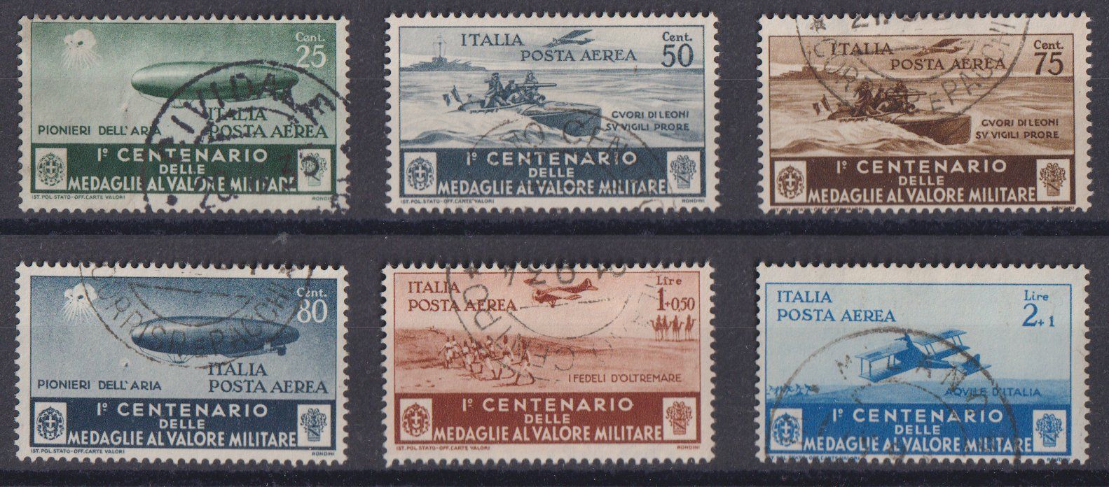 Alle Briefmarken: Italien 1934: Tapferkeit - Flugpost – Gebraucht aus Eschlikon TG von PhilCon