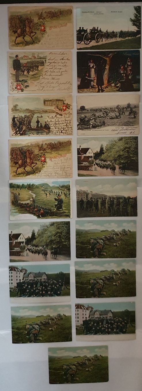 Ansichtskarten: Lot von 17 Militär - Ansichtskarten – Gebraucht aus Kreuzlingen von Rschweiz1