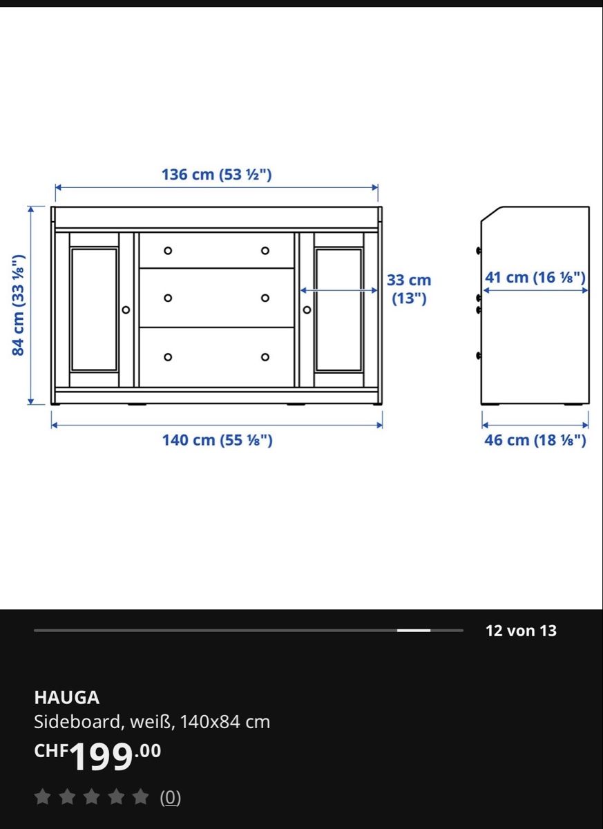 Ikea Kommoden: Kommode Hauga weiss 140x84 cm – Gebraucht aus Liestal von esr_9y9c 2