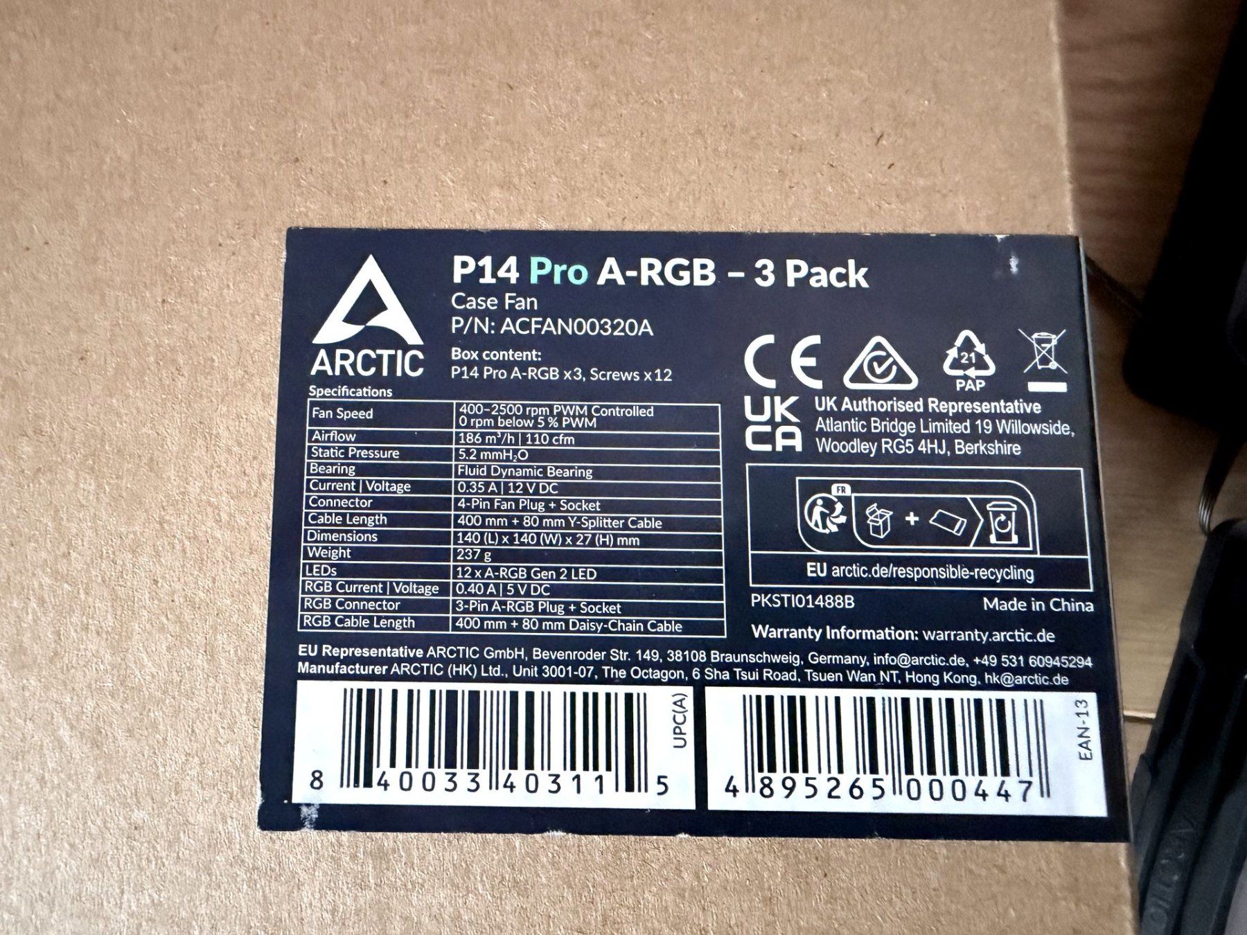 Ventilatori: Arctic P14 Pro A-RGB - 3 Pack, PC Gehäuse Lüfter – Usato da Nottwil venduto da rattkatz 3