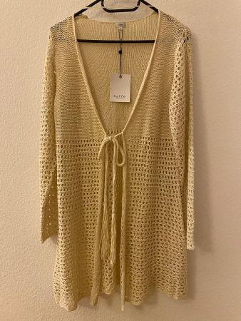 KAFFE Strickjacke Gr M lang Sommer Baumwolle Cardigan NEU
