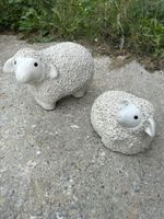 Lot de 2 moutons céramique décoratif blanc neuf