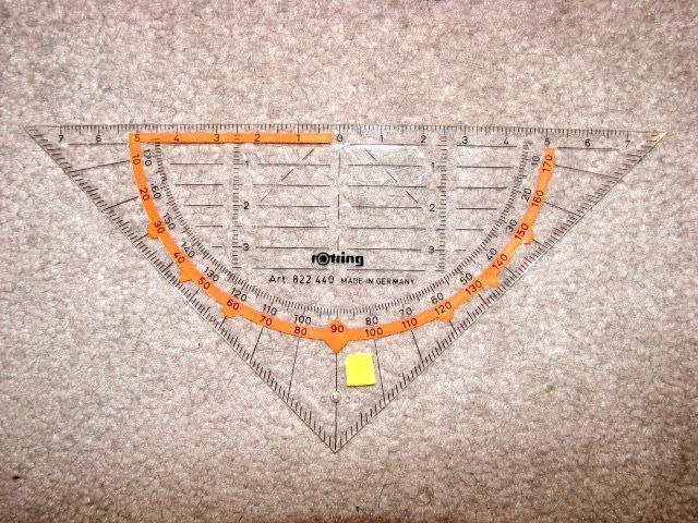 ROTRING Geo Zeichen Dreieck Winkel Messer Lineal transparent (Neu ...