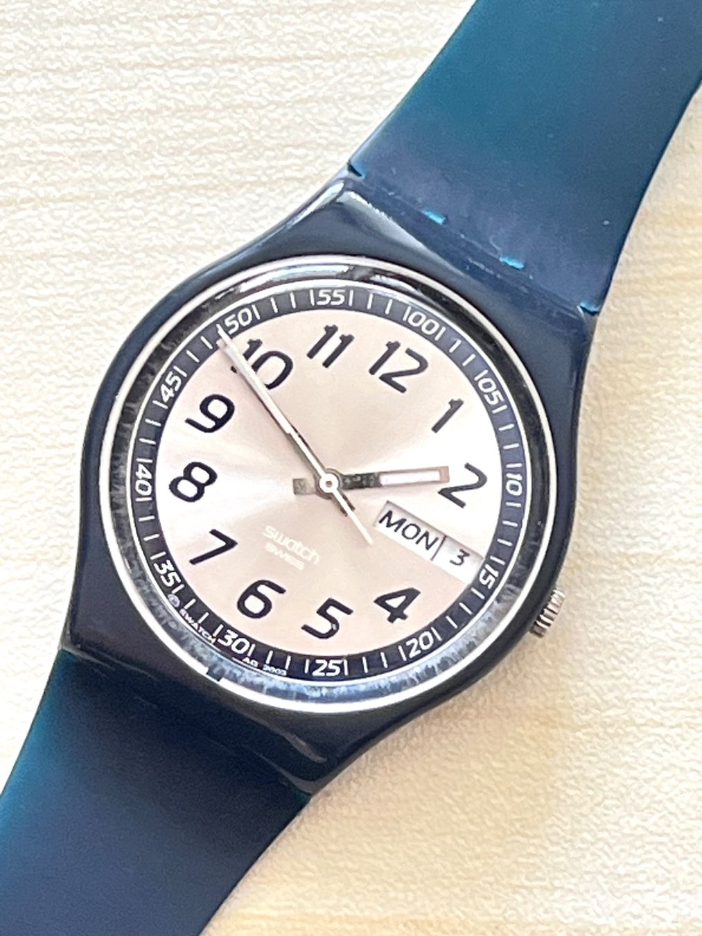 Swatch Orologi: Swatch Armbanduhr, blau – Usato da Grenchen venduto da chththl