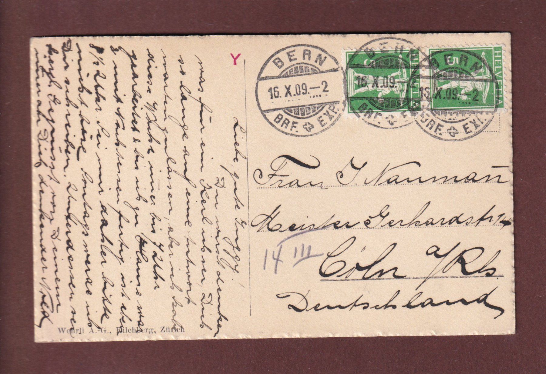 Cartoline postali: BERN - Kornhausbrücke - Tram - 1909 – Usato da Pully venduto da nicecards 1