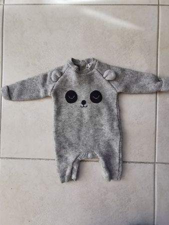 Grauer Strickoverall 🐼 Gr. 56