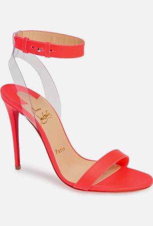 Christian Louboutin JONATINA 100 Coral Heel Sandal 38EU