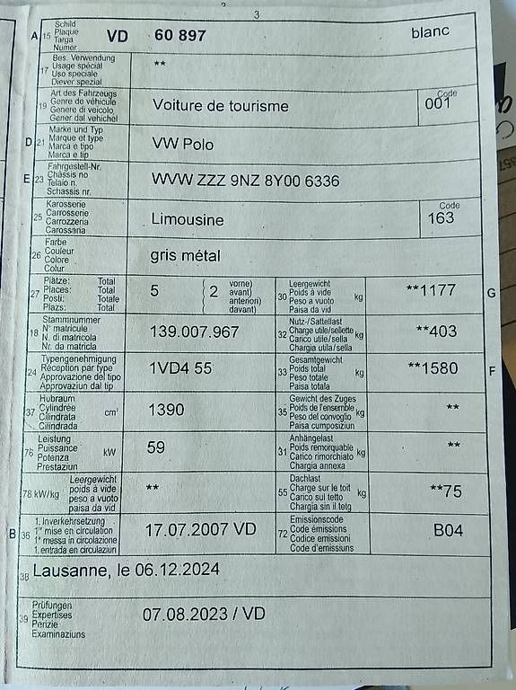 Automobili: VW polo 1.4 5 portes – Usato da Mont-sur-Lausanne venduto da ivo_ck55 4