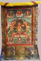 Thangka ancienne peinte à la main Tara Verte Bouddhisme  ...