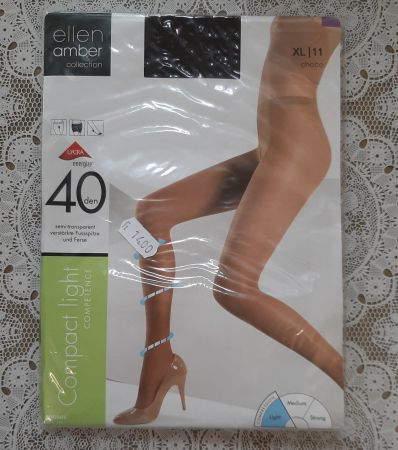 Ellen Amber Compact Light Strumpfhose 40den Gr.XL Choco