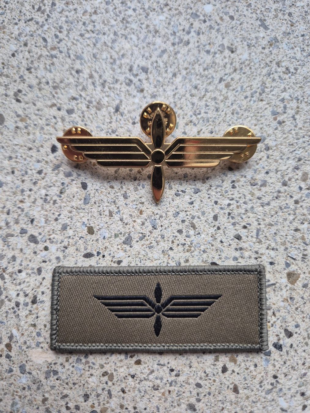 Schweizer Armee Placchette & Badge: *** Abzeichen Set Pilot Schweizer Luftwaffe FA-18 Set *** – Usato da Riedholz venduto da fr_sIruP