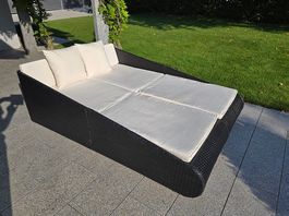 Gartenliege Doppel aus Rattan