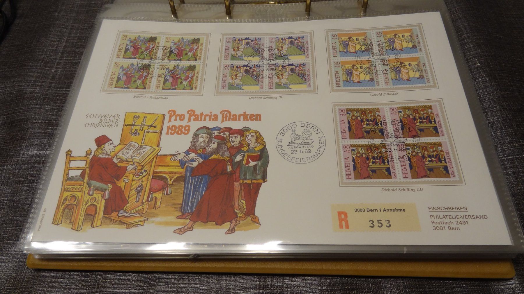 Alle Briefmarken: FDC 1989 Luxusbrief Pro Patria – Gebraucht aus Olten von pechsisa1