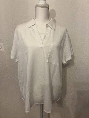 Damen Bluse Weiss Grösse L mit Brusttasche neu