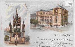 Geneve - Hotel des Postes, Monument de Brunswin - Litho