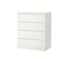 2x IKEA MALM Kommode weiss mit je 4 Schubladen inkl. 2 Glasp