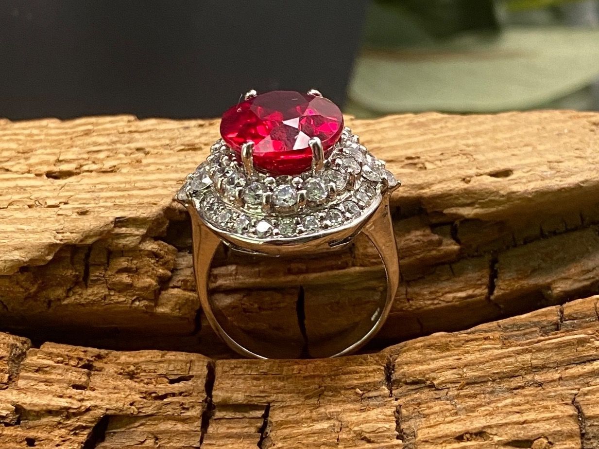 Anelli: Cocktail Ring in SS mit Saphir 8ct Gr.54.5 – Nuovo (secondo la descrizione) da Luzern venduto da S.Kern01 3