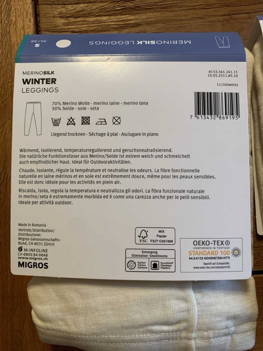 Migros Sonstige Unterwäsche: Neu Merino Seide Thermounterwäsche gr. S – Neu und originalverpackt aus Attelwil von TaraLee 1