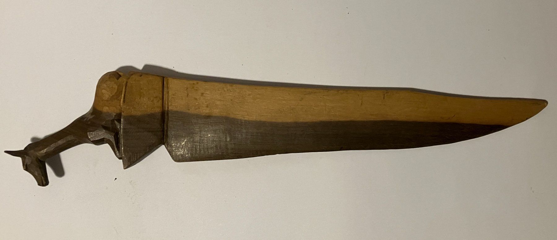Altro materiale per ufficio: Antiker Brieföffner Holz Giraffe handgeschnitzt, ca. 30cm – Usato da Basel venduto da djwwpp