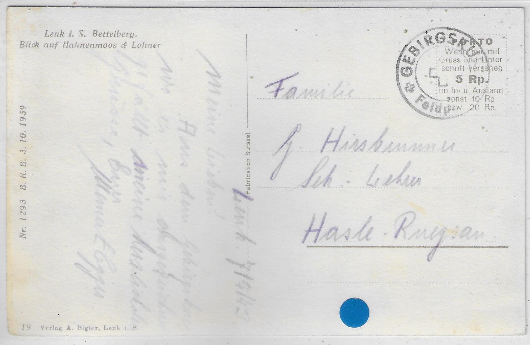 Cartoline postali: Lenk i.S. - Bettelberg im Winter – Usato da Ettingen venduto da Kartenplanet 1